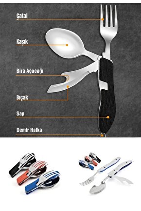 Taşınabilir Kamp Yemek Seti – Katlanabilir Çatal Kaşık Bıçak ve Açacak