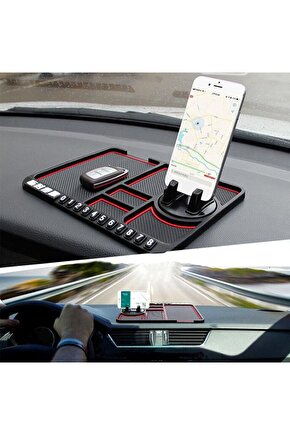 Numaratörlü Ve Telefon Tutacağı Kaydırmaz Ped Yeni Nesil  vakumlu Araç Organizeri