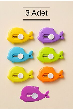 3 Adet Balina Şekilli Mini Maket BıçaK Falçata –