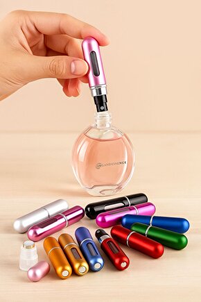 Taşınabilir Doldurulabilir Parfüm Şişesi – Seyahat Mini Boyu Alüminyum Sprey Atomizer, 5ml
