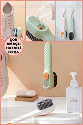 Pratik Çok Amaçlı Hazneli Fırça Deterjan Hazneli Temizlik Fırçası