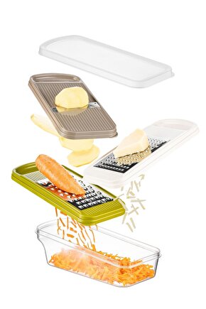 Tfstronger 3 Farklı Bıçaklı Saklama Kapaklı Rende Seti