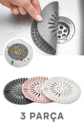 LEON LİFE 3 Adet Yuvarlak Lavabo Ve Küvet Süzgeci, Lavabo Tıkacı RENKLİ M-140