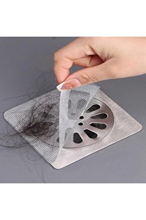 trendymr Gider Süzgeci, Yapışkanlı Tül Filtre, 10lu Paket, Saç ve Atık Önleyici Life 117195