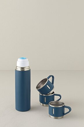 500 ml 3 Parça Paslanmaz Çelik Termos – MAVİ