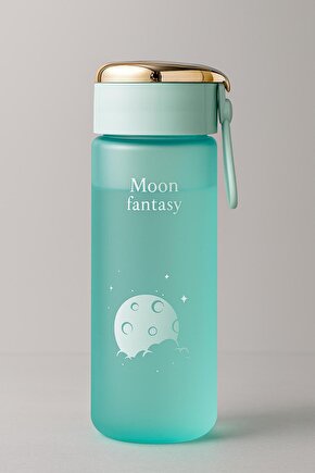 Moon Fantasy Mavi Matara – 500 ml Çevirmeli Kapaklı Taşınabilir Su Şişesi