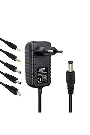SLX-52A 5-9-12 Volt - 2 Amper Çok Uçlu Telefon Tablet PC Akü Akıllı Şarj Adaptörü