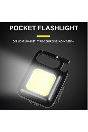 Ledli Mini Taşınabilir Usb Şarj Edilebilir 3 Fonksiyonlu Mıknatıslı Parlak Led Işık