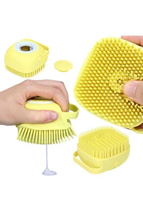 Fırsat Ayı Şampuan Hazneli Silikon Peeling Duş Fırçası Masaj