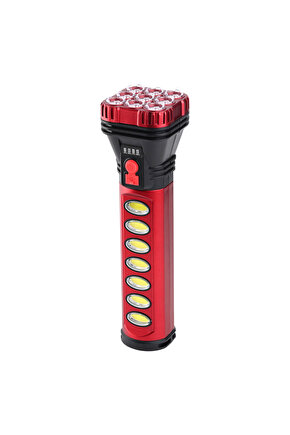 POWERMASTER HB-707-2 9+4 LEDLİ SOLAR + ŞARJLI EL FENERİ