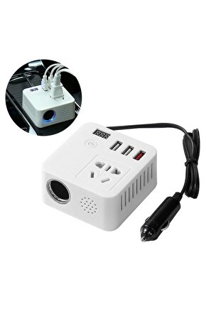 ÇOK FONKSİYONLU USB ARAÇ İNVERTÖRÜ 12V24V 220V GÜÇ DÖNÜŞTÜRÜCÜ (4887)