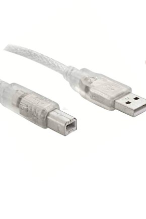 1,5 Metre Şeffaf Usb A B Printer Yazıcı Ara Kablosu(lazer Epson Canon Hp+ Diğer Yazıclara Uyumlu)