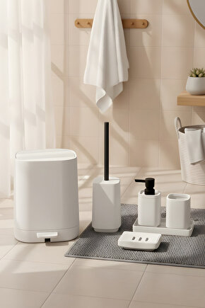 Kare Soft 5 Parça Banyo Seti Modern Minimal Tasarım