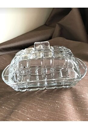 4 Adet Kapaklı Cam Tereyağı Saklama Kabı Kahvaltılık