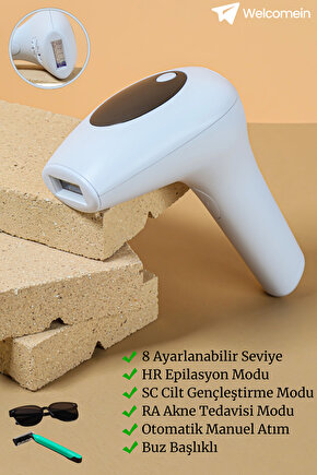 999.999 Atım Lazer Epilasyon Aleti Acısız Kalıcı Tüy Giderme Vücut Yüz IPL Profesyonel Ev Tipi