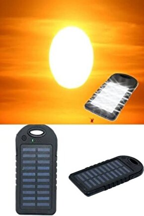 Kamp İçin Uygun Sınırsız Kullanım Solar Enerjili Powerbank 10000 Mah Depolama