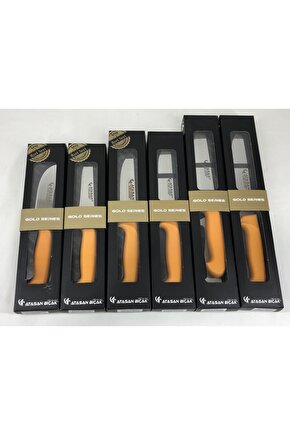 Atasan Gold Series Yüzme Sıyırma ve Kasap 6lı Bıçak Seti Yüksek Karbonlu Çubuk Çelik