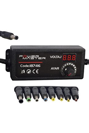 3 Volt - 12 Volt 5 Amper Çok Uçlu Ayarlı Kademeli Adaptör