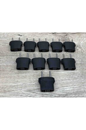 10 Adet 11115 Amerikan Priz Çevirici Usa To Eu Fiş Çevirici (siyah) (10lu)