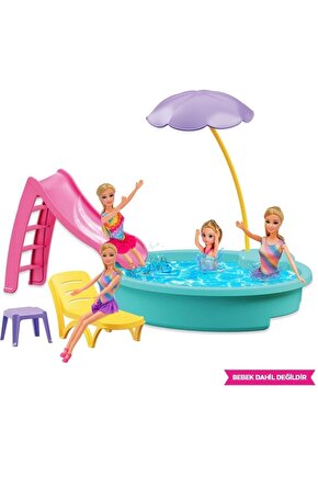 Lindanın Havuzu - Havuz Partisi Oyuncak - Havuz Partisi Seti - Barbie Havuz Seti