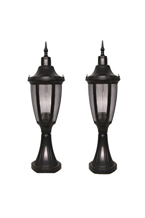 232LAMP 2 Adet Bahçe Teras Duvar Apliği, Set Üstü Fener, Bahçe Duvar Lambası, Altıgen Fener