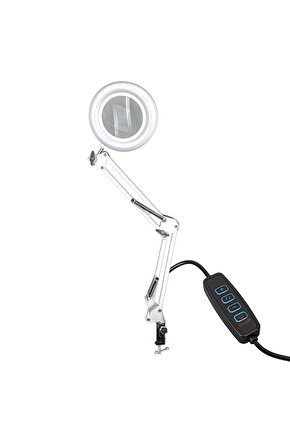 8606c-d 220 Volt 3 Diopter 64 Ledli 155mm Masaüstü Akrobat Büyüteç