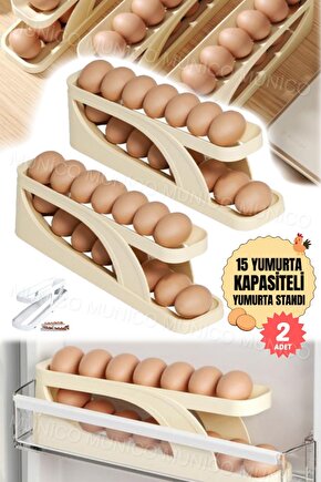2 Adet İki Katlı Yumurta Haddeleme Depolama Rafı Yumurta Depolama Tutucu Rolldow Yumurta Dağıtıcı