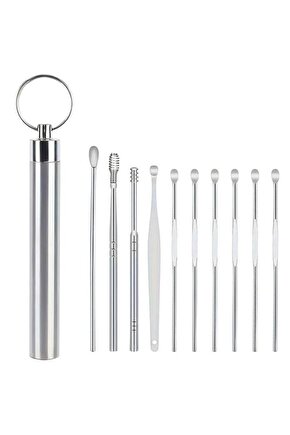 Paslanmaz Çelik 10lu Kulak Temizleme Seti (5258)
