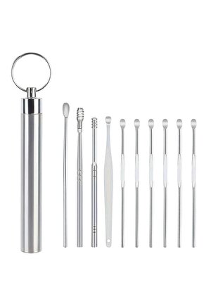 SN-27132 Paslanmaz Çelik 10lu Kulak Temizleme Seti