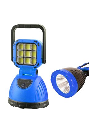 Powermaster Pm-8033C 6 Modlu El Feneri Ve Işıldak Acil Durum Lambası 9 Cob Ledli Solar Şarjlı