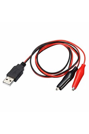 Powermaster Pm-28657 Usb Erkek - Küçük Krokodil Uçlu 5V 2A Test Kablosu 60 Cm