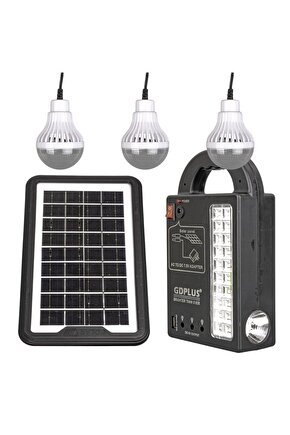 CLZ192 GÜNEŞ PANELLİ 3 LAMBALI POWERBANK ÖZELLİKLİ ÇOK AMAÇLI ŞARJLI SOLAR AYDINLATMA (4172)