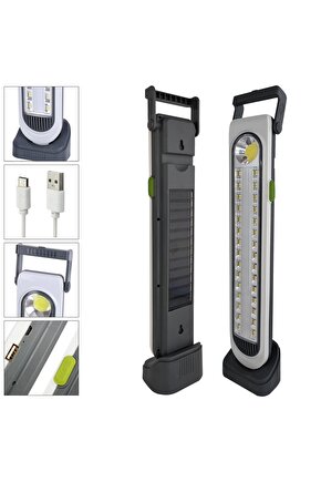 SOLAR IŞILDAK ŞARJLI 60 SMD+COB LED+FLORASAN 3600MAH POLAXTOR HEL-6855T-1