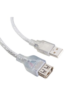 1.5 Metre 2.0v Şeffaf Usb Uzatma Kablosu