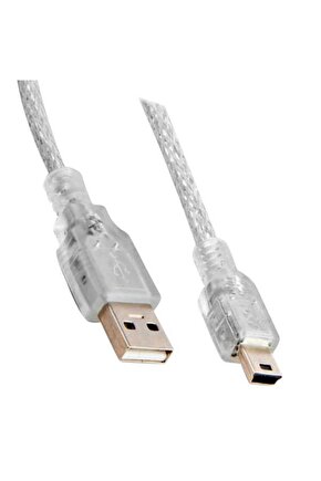 Pm-18612 Usb 2.0 Şeffaf Mini 5 Pin 3 m Kablo sl-Uk53 Uyumlu