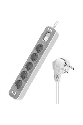 Ve-nova105 A Class 5li Anahtarlı 1.5 Metre Shopzum Akım Korumalı Grup Priz (MADE IN MALAYSIA)