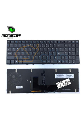 Monster N170RD, N170SD Uyumlu Notebook Klavyesi - (Siyah TR) ışıklı