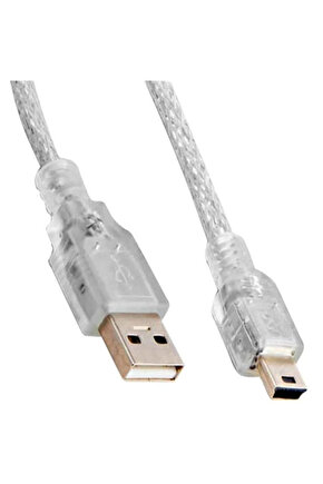 SL-UK55 USB 2.0 Şeffaf Usb Mini 5 Pin Kablo 5 Metre