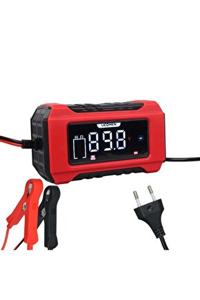 UC-C120501B 12V 6A KIRMIZI LCD GÖSTERGELİ AKILLI AKÜ ŞARJ CİHAZI