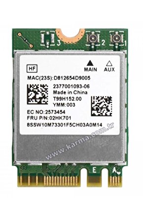 REALTEK RTL8822CE 802.11acbg 2.4G5G BT 5.0 02HK701 WLAN Wireless Kartı Wifi Kart NGFFM.2