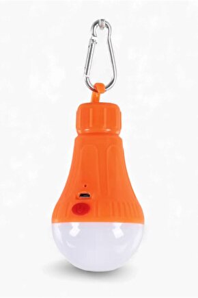 Micro USB Girişli Askılı Şarjlı LED Ampul – Portatif Kamp, Çadır, Balkon ve Acil Aydınlatma