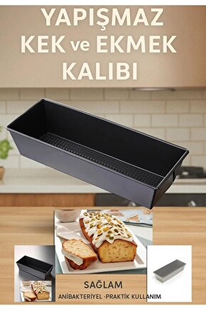 Yapışmaz Baton Kek ve Ekmek Kalıbı – 25 cm Metal Fırın Kalıbı