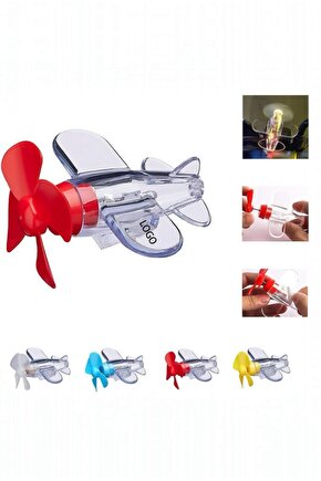 LED Işıklı Pervaneli Süs – Kırmızı & Mavi | Pilsiz, Yapışkanlı Aksesuar | Kask & Araba Uyumlu