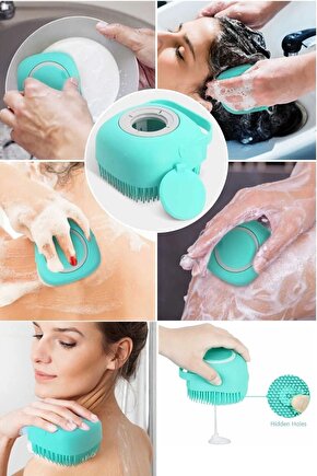 Şampuan & Duş Jeli Hazneli Silikon Peeling Duş Fırçası