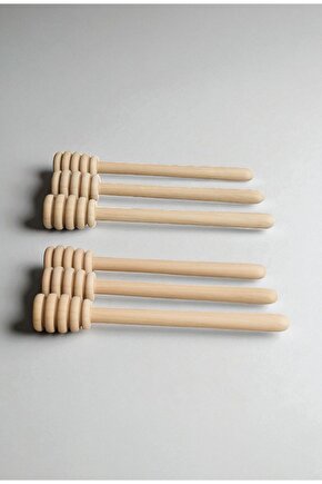 6 adet Ahşap Bal Kaşığı Tekli Bal Servis Aparatı 14 cm