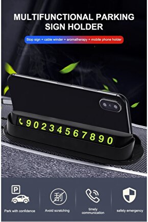 Araç içi Telefon Numaratör Araç Park Telefonu Premium Kokulu Telefon Tutucu Özellikli Numaratör