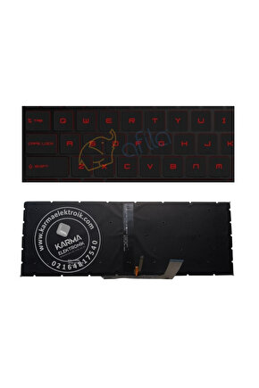 MSI GS65 Stealth 9SF-1443XTR msi Notebook Klavyesi-Siyah-TR-Işıklı-Kırmızı Tuş