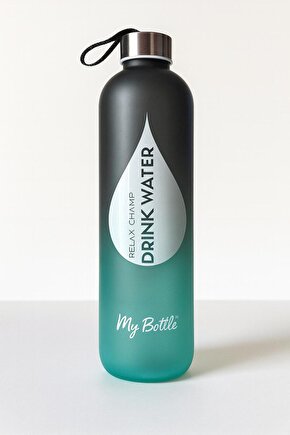1 L Siyah Mavi Geçişli Cam My Bottle Matara