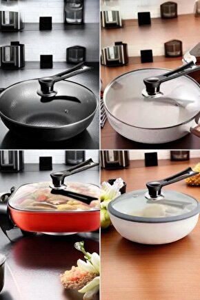 Isıya Dayanıklı Tencere Tava Kapak Tutacağı – Evrensel Uyumlu Dikey Kapak Destek Aparatı