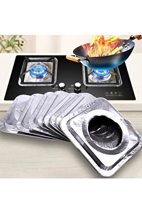 Ocak Üstü Leke Önleyici Yıkanabilir Isıya Dayanıklı Izgara Koruyucu Folyo 10 Adet